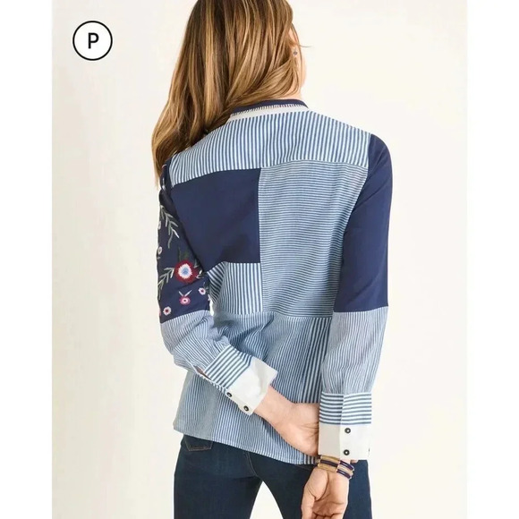 Chico's Petite Patchwork Embroidery Top - Picture 2 of 7